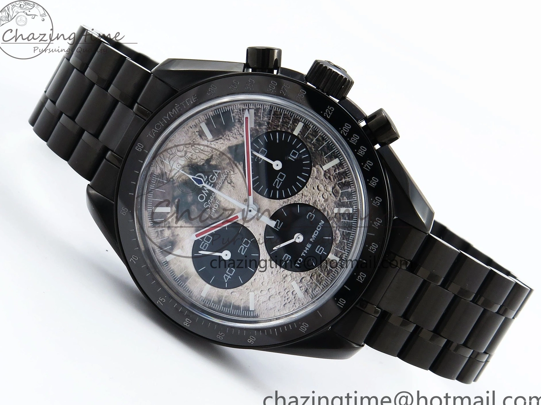 0413 Speedmaster Black Benom PVD Moon RMF Best Edition on PVD Bracelet Lemania HW WrinkleFree 7727